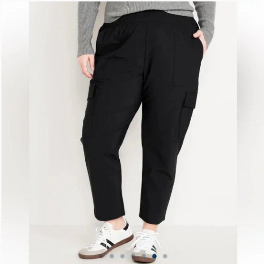 OLD NAVY High-Waisted SleekTech Cargo Ankle Pants Lightweight 4X NWT Stretch